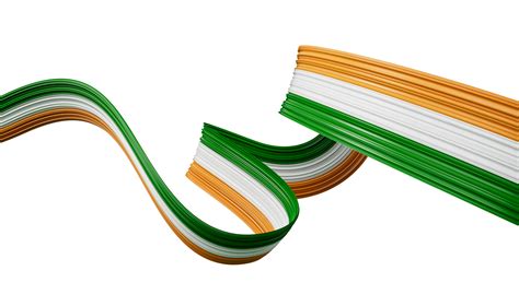 Indian flag Ribbon wavy abstract 3d illustration 19908781 PNG