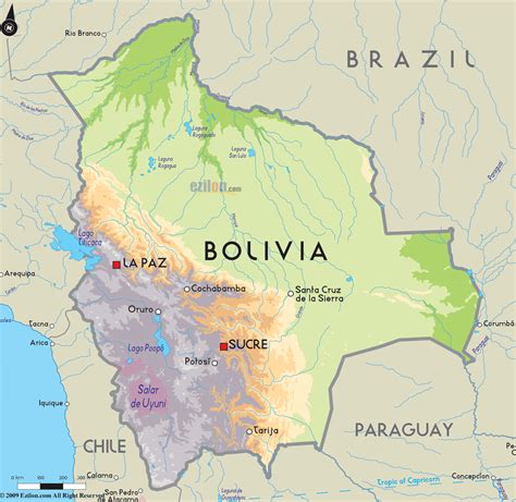 Road Map of Bolivia and Bolivia Road Maps