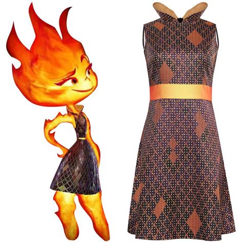 Elemental Ember Dress Cosplay Costume Halloween Carnival Party Disguis ...