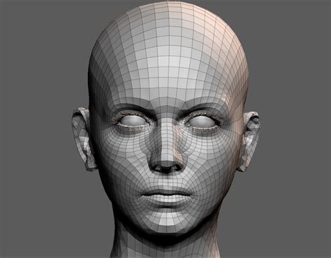 ArtStation - High detailed female face with UV and low poly Low-poly 3D ...