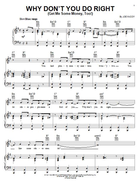 Why Don't You Do Right (Get Me Some Money, Too!) | Sheet Music Direct