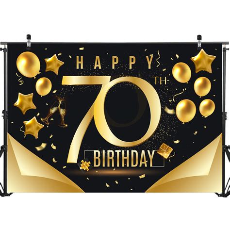 Buy Happy 70th Birthday Backdrop for Men Women | 70 Birthday Backdrop ...