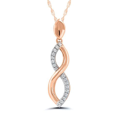 Rose gold diamond infinity pendant - 002-160-2000029