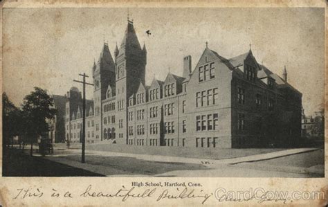 High School Hartford, CT Postcard