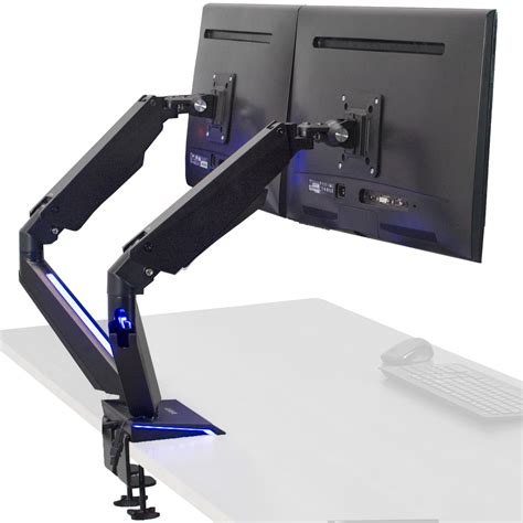 VIVO Dual Monitor Gaming Mount Desk Stand w/ LED Lights for Screens up ...