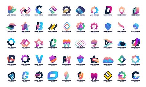 stock vector abstract set best collection logo colorful company ...