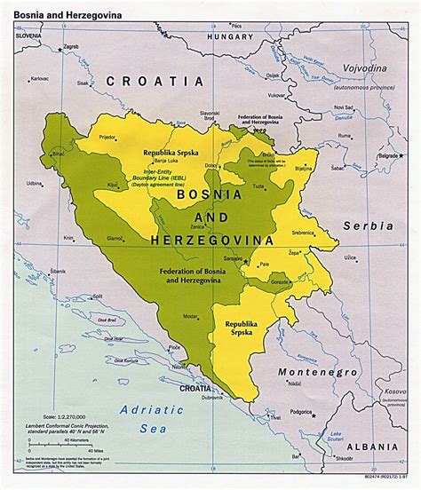 Political map of Bosnia and Herzegovina - 1997 | Bosnia and Herzegovina ...