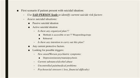 Assessment and management of suicidal and aggressive patients - ppt ...