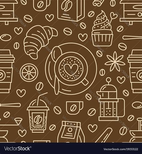 Seamless pattern of coffee background Royalty Free Vector