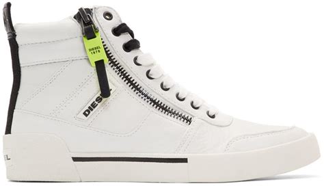 Diesel: White S-Dvelows High-Top Sneakers | SSENSE Canada | Sneakers ...