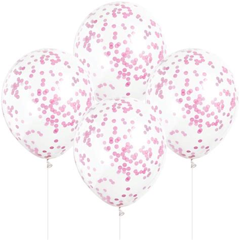 50 Piece Party Celebration Decoration Balloons With Pink Confetti ...