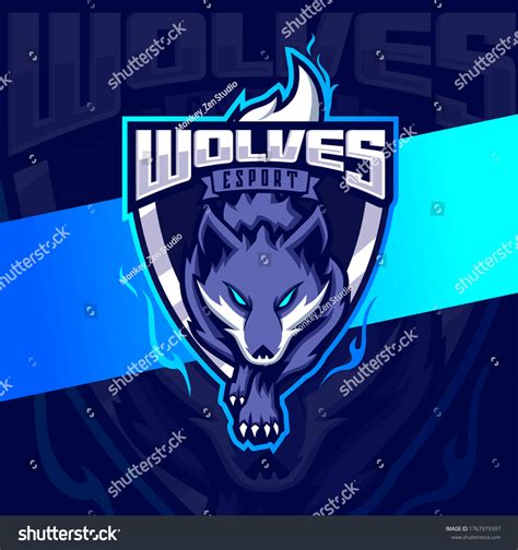 Wolves Mascot Esport Logo Design Stock Vector (Royalty Free) 1767979397 ...