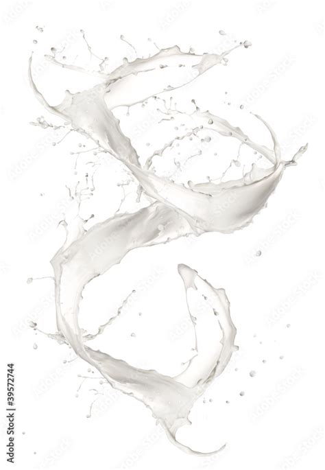 Milk splash isolated on white background Stock Photo | Adobe Stock