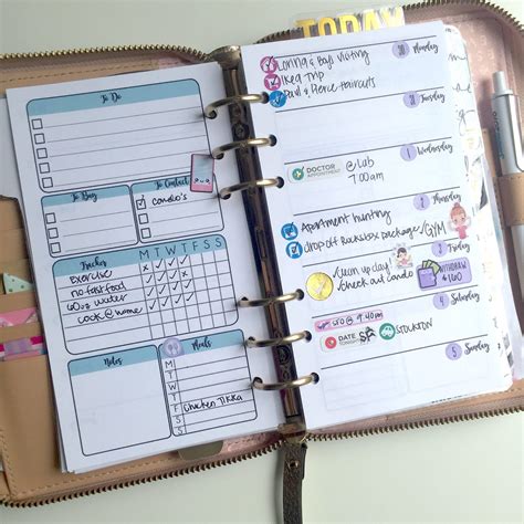 Free Planner Inserts - Week on a Page with Trackers | Wendaful