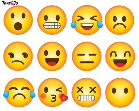 40 Emoji Clipart Emoji Clip Art Smiley Face Emoji Clipart - Etsy ...