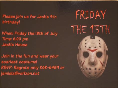 Friday the 13th Birthday Cards Friday the 13th Party Ideas Jamielz ...