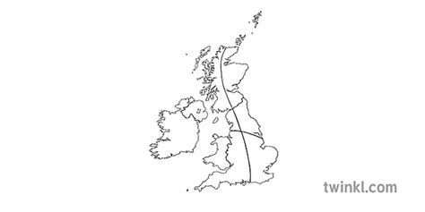 uk climate zone map geography weather secondary bw rgb Illustration ...