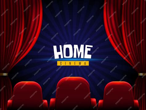 Free Vector | Movie at home. curtains and cinema seats