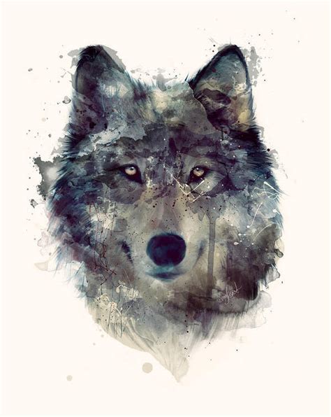 Wolf // Persevere Art Print by Amy Hamilton