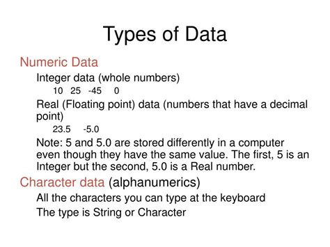 PPT - Data Types PowerPoint Presentation, free download - ID:3765619