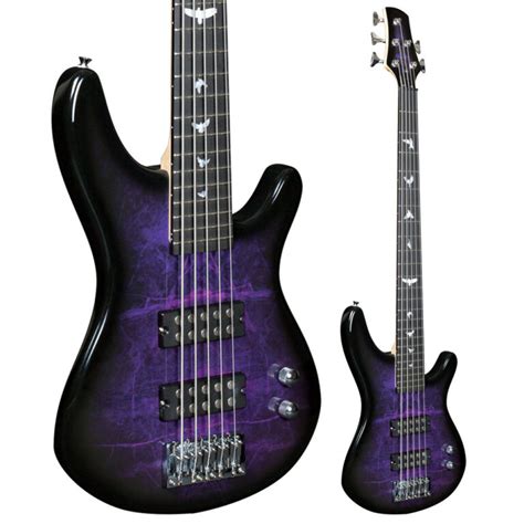 Lindo Left Handed PDB Purple Dove Electric Bass Guitar and Gigbag