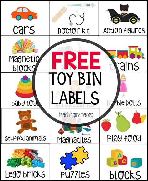 Free Toy Bin Labels | Kids toy organization, Toy room organization, Toy ...