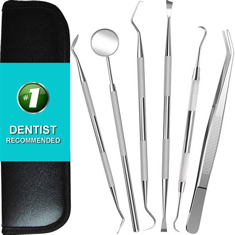 Teeth Cleaning Tools set Stainless Steel Tartar Remover Plaque Scraper ...