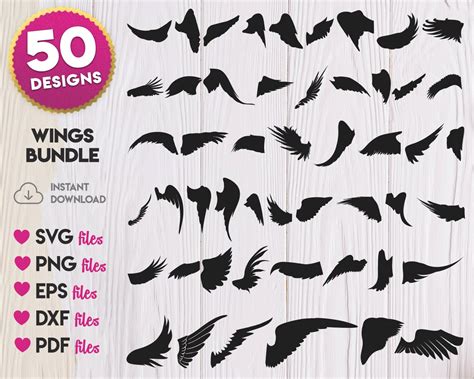 Wings SVG Bundle Wings Silhouette Svg Wings Vinyl Wings - Etsy