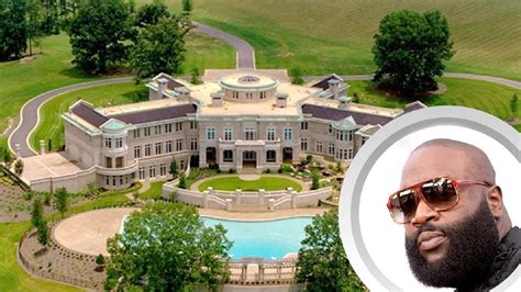 Rick Ross shows off his 109-room mansion from a Helicopter standing on ...