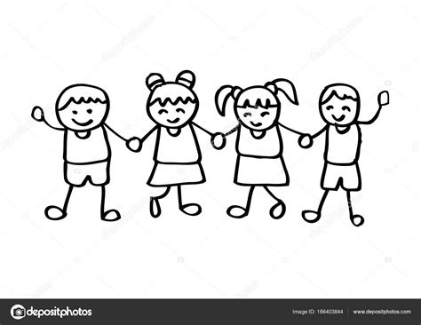 Kids Holding Hand Drawing / Happy Smiling Multicultural Kids Holding ...