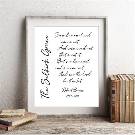 The Selkirk Grace Scottish Poem / Robert Burns / Print UNFRAMED Art ...