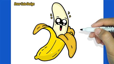 HOW TO DRAW A CUTE BANANA, EASY DRAWING - YouTube