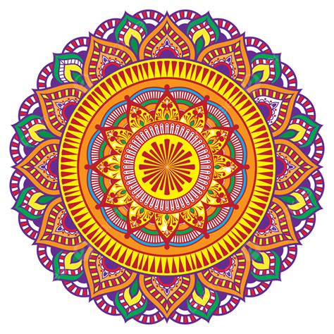 Indian Mandala Art With Floral And Colorful Motifs Vintage Beautiful ...