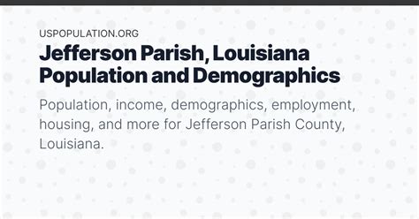 Jefferson Parish, Louisiana Population | Income, Demographics ...