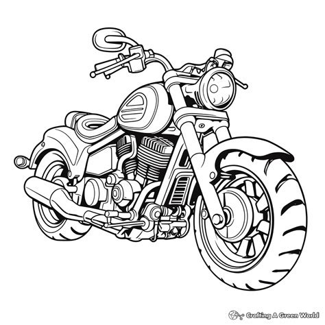 Simple Harley Motorcycle Drawing