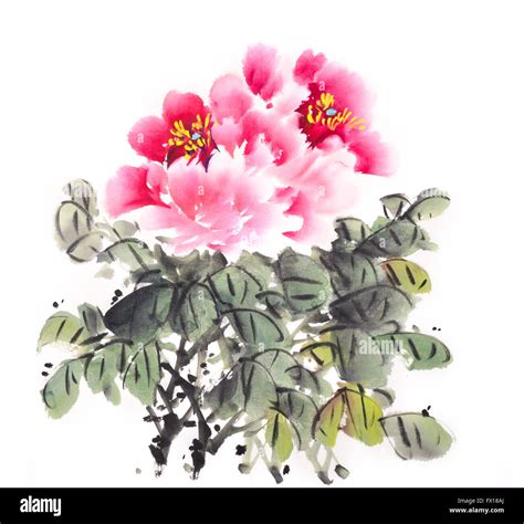 Chinese ink flower painting hi-res stock photography and images - Alamy