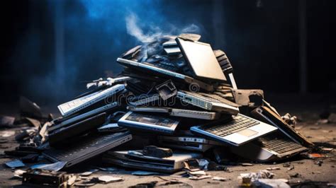 Electronic Waste Ready To Recycle. Pile of Mixed Electronic Waste, Old ...