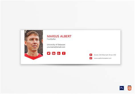 Professional Email Signature Design Template in PSD, HTML