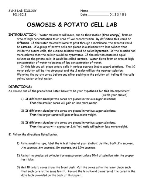 👍 Osmosis experiment lab report. Experiments for Diffusion and Osmosis ...