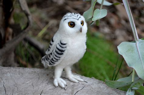 Needle Felted baby snowy Owl by Harthicune