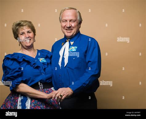 Senior couple in square dancing outfits Stock Photo - Alamy