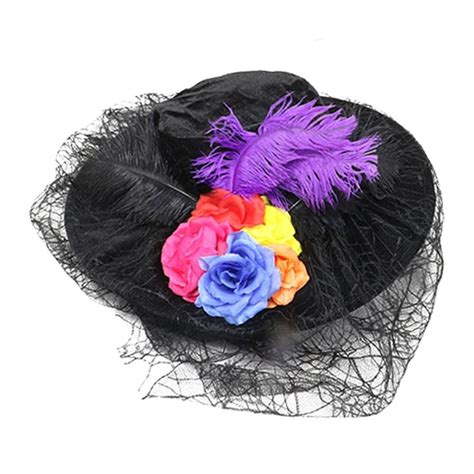 Sombrero Way To Celebrate de Catrina con Flores de Colores y Plumas ...