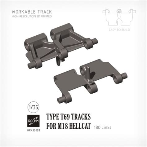 1/35 Type T69 Tank Tracks for M18 Hellcat ROCHM RK35028