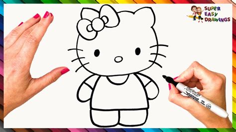 How To Draw Hello Kitty Step By Step Hello Kitty Drawing Easy