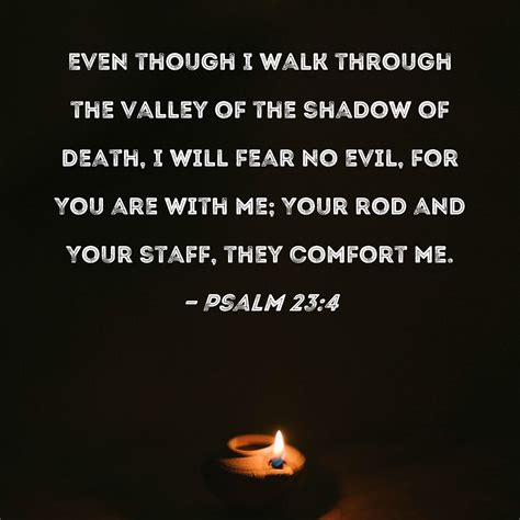 Psalm 23:4 Even though I walk through the valley of the shadow of death ...