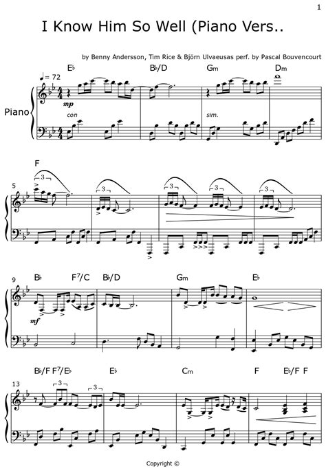 I Know Him So Well (Piano Vers.. - Sheet music for Piano