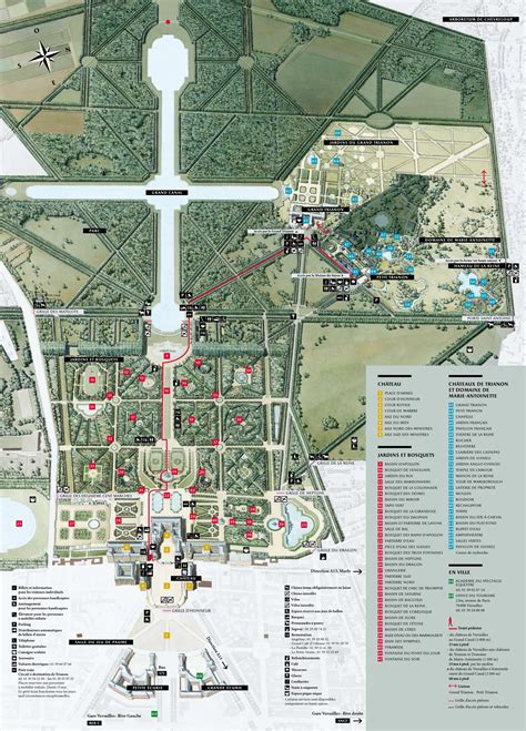 Os Jardins de Versailles mapa - Mapa dos Jardins de Versalhes (França)