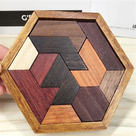 1 set Wooden Jigsaw Puzzles Toys Board Wood Geometric Shape Puzzle ...