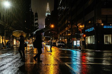 🔥 Download Wallpaper Light People New York City Rain Street Night by ...