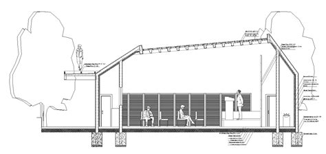 Community Hall Structure Design - Cadbull